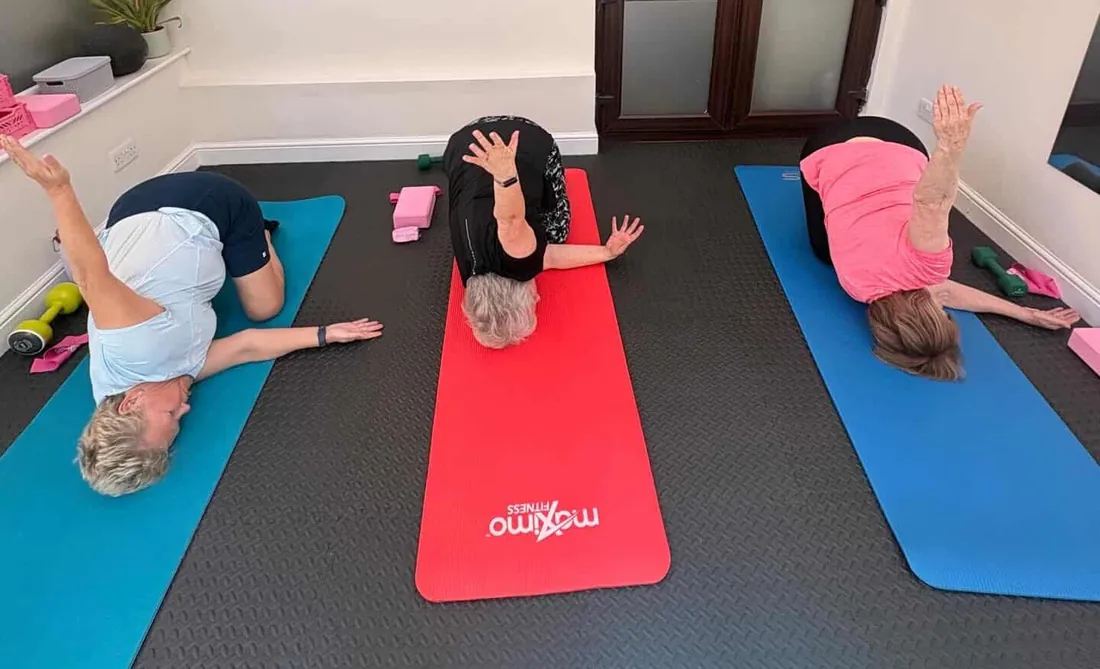 Group fitness class with Emily